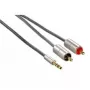 Garso kabelis Hama 00080864 1 m 3,5 mm į 2 x RCA, sidabrinis