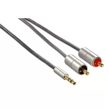 Hama 00080865 garso kabelis 2 m 3,5 mm 2 × RCA sidabrinis