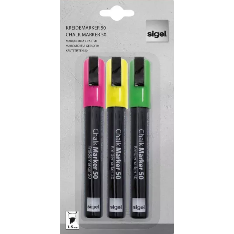 Marker Sigel GL182 Chisel tip Green Pink Geltona