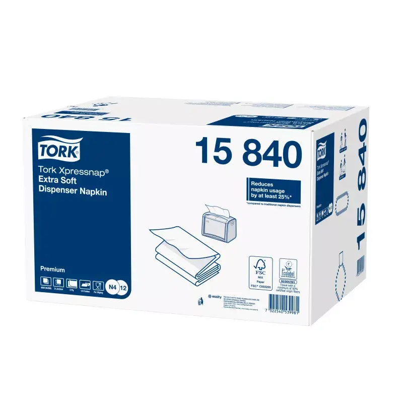 Popierinės servetėlės Tork 15840 Balta 500 vnt.
