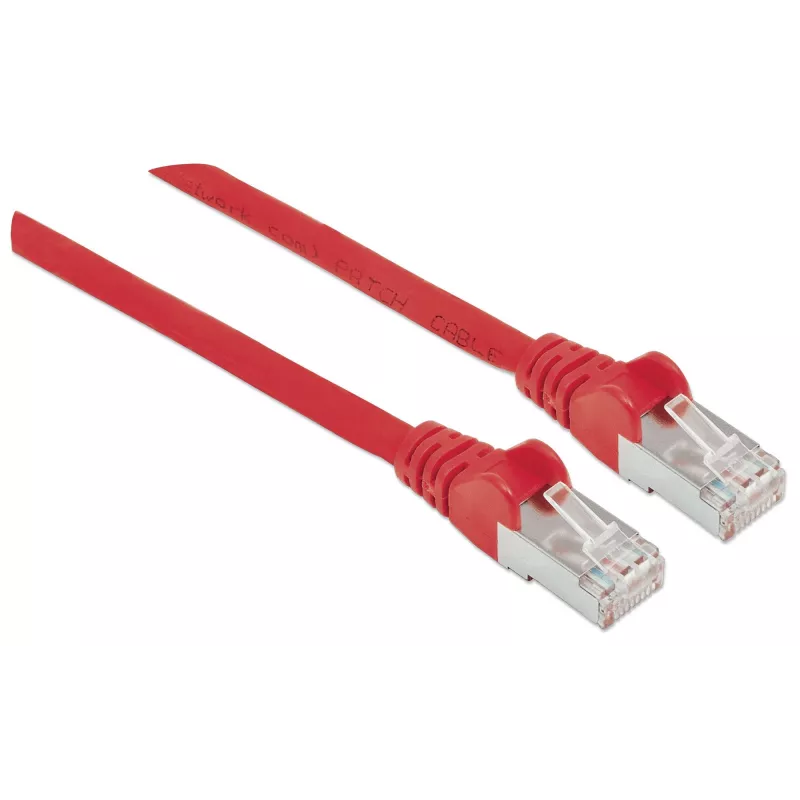 Intellinet tinklo kabelis, Cat6, 7,5 m, raudonas, varinis, S/FTP, LSOH / LSZH, PVC, RJ45, auksuoti kontaktai, nesikabinanti apsauga, apsaugotas, garantija visam laikui