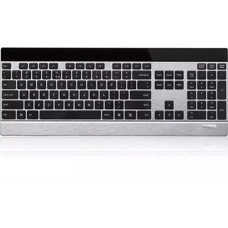 Klaviatūra Rapoo E9270P RF Wireless QWERTZ vokiška juoda sidabrinė