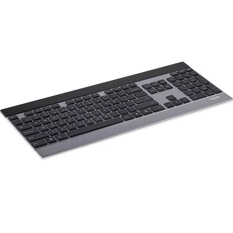 Klaviatūra Rapoo E9270P RF Wireless QWERTZ vokiška juoda sidabrinė