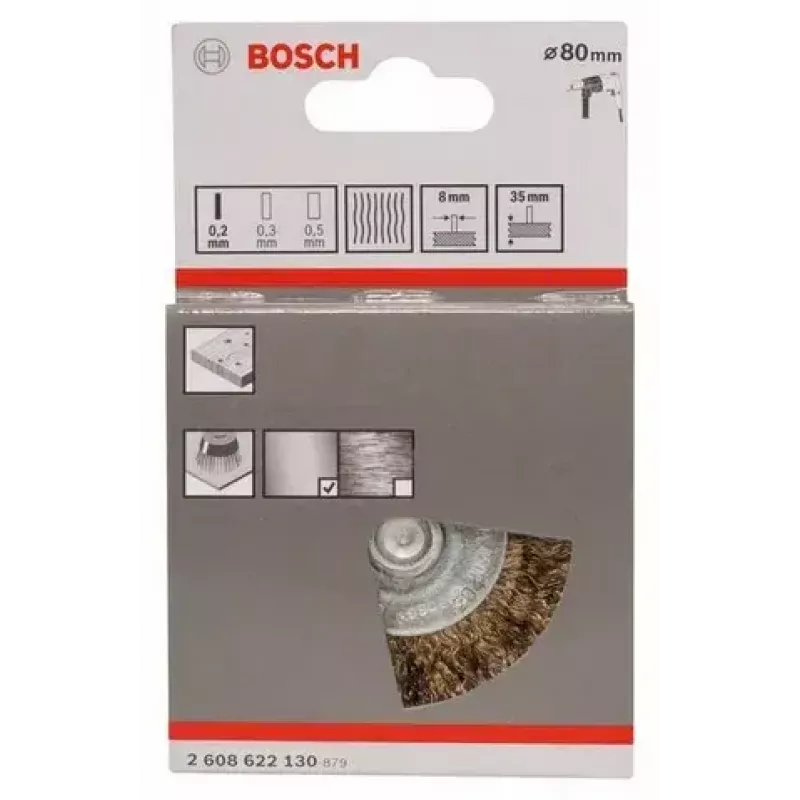 Vielinis šepetys Bosch 2 608 622 130 8 cm skersmuo 8 mm kotas