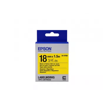 Epson Label Cartridge Magnetic LK-5YB2 Juoda/Geltona 18mm (1.5m)