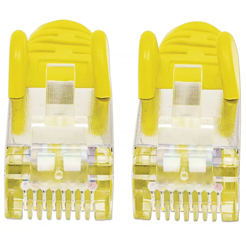Intellinet tinklo komutacinis kabelis, Cat6A, 10 m, geltonas, varis, S/FTP, LSOH / LSZH, PVC, RJ45, paauksuoti kontaktai, neužsikabinantis, su apsauginiu gaubteliu, garantija visam laikui