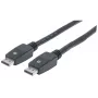 Manhattan DisplayPort 1.1 kabelis, 4K@60Hz, 10 m, kištukas–kištukas, su fiksatoriais, pilnai ekranuotas, juodas, garantija visam naudojimo laikui