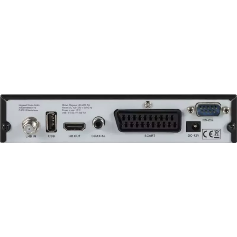 Digitalinis imtuvas Megasat HD 6000 DS kabelis Full HD juodas