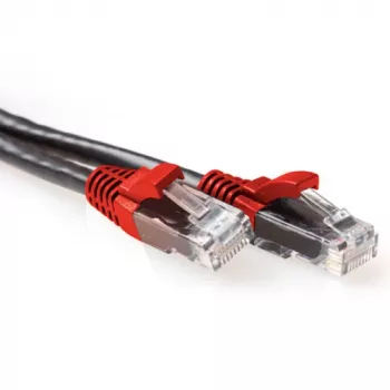 ACT Juoda 3 metrų U/UTP CAT6A komutacinis kabelis kryžminis su RJ45 jungtimis