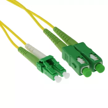 ACT 2 m LSZH vienmodis 9/125 OS2 šviesolaidinis komutacinis kabelis dvipusis su LC/APC8 ir SC/APC8 jungtimis