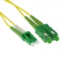 ACT 2 m LSZH vienmodis 9/125 OS2 šviesolaidinis komutacinis kabelis dvipusis su LC/APC8 ir SC/APC8 jungtimis