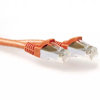 ACT oranžinis 1,00 metro SFTP CAT6A pataisų laidas be užsikabinimo su RJ45 jungtimis