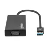 Manhattan USB-A dokas / šakotuvas, prievadai (x5): Ethernet, HDMI, USB-A (x2) ir VGA, „Micro-USB“ maitinimo įvesties prievadas (pasirinktinai, tik kai reikia papildomos galios. Neprivalomas dviejų monitorių funkcijai. Kabelis nepridedamas), aliuminis, juodas, trejų metų garantija