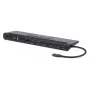 Manhattan USB-C dokas / šakotuvas su kortelių skaitytuvu ir MST, prievadai (x9): garso 3,5 mm, DisplayPort, Ethernet, HDMI, USB-A (x3), USB-C ir VGA, su maitinimo tiekimu (100 W) į USB-C prievadą (pastaba: reikalingas USB-C tinklo įkroviklis ir USB-C laidas), visi prievadai gali būti naudojami vienu metu