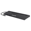 Manhattan USB-C dokas / šakotuvas su kortelių skaitytuvu ir MST, prievadai (x9): garso 3,5 mm, DisplayPort, Ethernet, HDMI, USB-A (x3), USB-C ir VGA, su maitinimo tiekimu (100 W) į USB-C prievadą (pastaba: reikalingas USB-C tinklo įkroviklis ir USB-C laidas), visi prievadai gali būti naudojami vienu metu