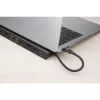 Manhattan USB-C dokas / šakotuvas su kortelių skaitytuvu ir MST, prievadai (x9): garso 3,5 mm, DisplayPort, Ethernet, HDMI, USB-A (x3), USB-C ir VGA, su maitinimo tiekimu (100 W) į USB-C prievadą (pastaba: reikalingas USB-C tinklo įkroviklis ir USB-C laidas), visi prievadai gali būti naudojami vienu metu