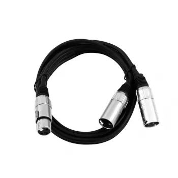 Garso kabelis XLR (3 kontaktų) 2 x XLR (3 kontaktų) Juodas Omnitronic 30225204