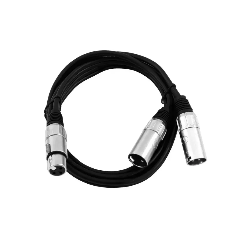 Garso kabelis XLR (3 kontaktų) 2 x XLR (3 kontaktų) Juodas Omnitronic 30225204