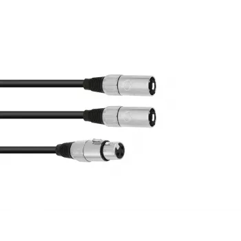 Garso kabelis XLR (3 kontaktų) 2 x XLR (3 kontaktų) Juodas Omnitronic 30225204
