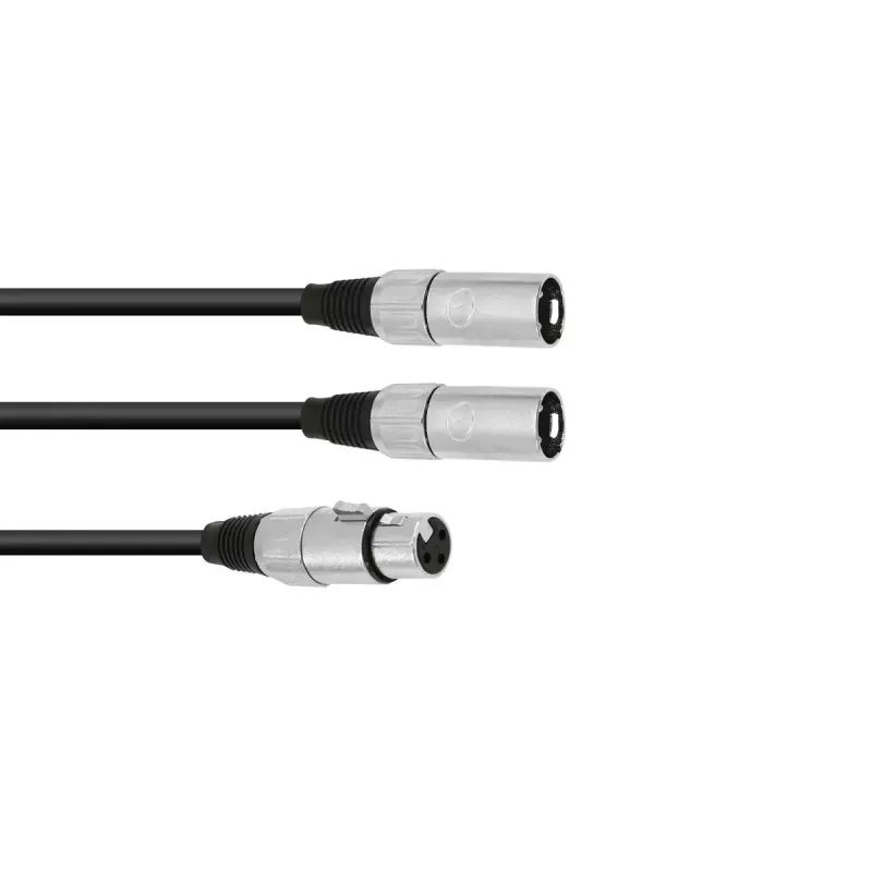 Garso kabelis XLR (3 kontaktų) 2 x XLR (3 kontaktų) Juodas Omnitronic 30225204