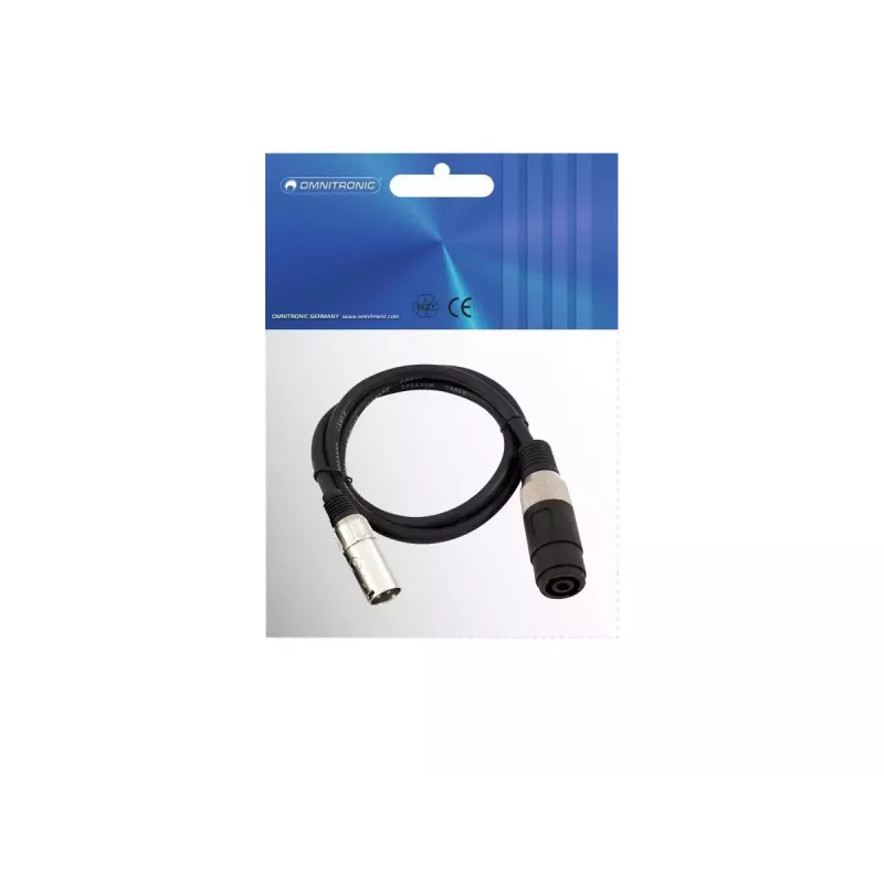 Garso kabelis Omnitronic 30225590 Speakon XLR 1 m juodas