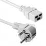 ACT Powercord maitinimo laidas CEE 7/7 kištukas (kampinis) - C19 baltas 1,2 m