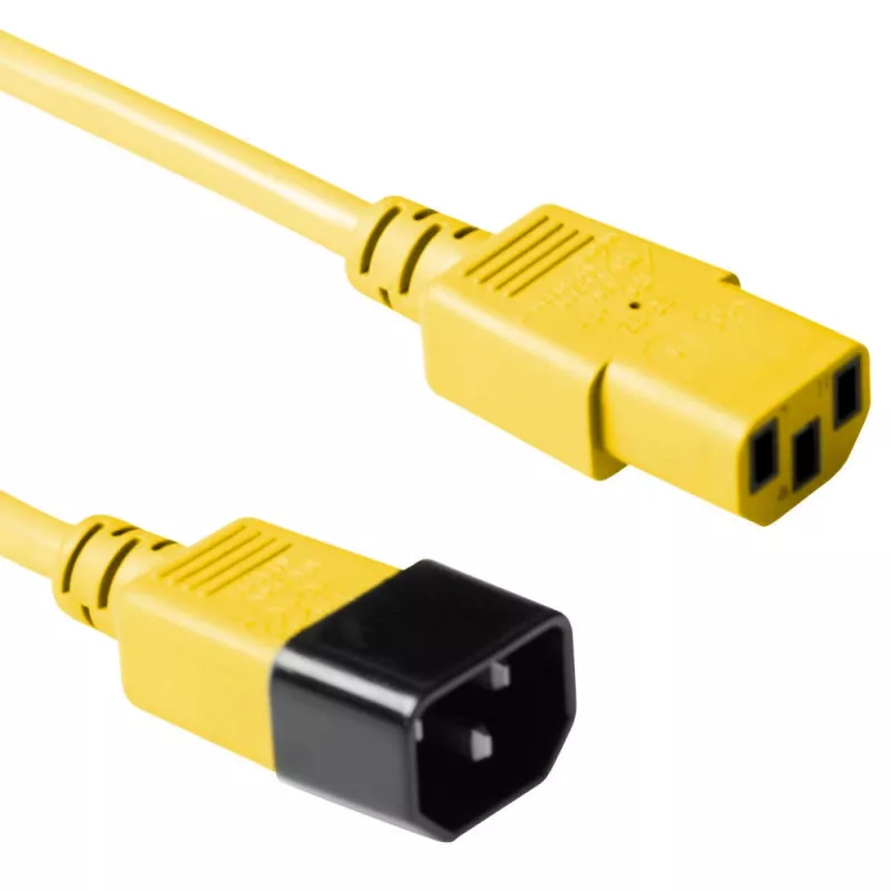 Maitinimo laidas ACT Powercord C13 - C14 geltonas 5 m