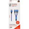 USB kabelis 2GO 797151 1,5 m USB B USB C/Micro-USB B/Lightning juoda mėlyna