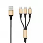 USB laidas 2GO 797152 3 m USB B USB C/Micro-USB B/Lightning juoda/auksinė