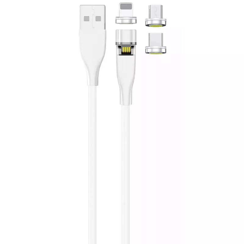 USB laidas 2GO 797317 1 m USB B USB C/Micro-USB B/Lightning baltas