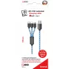 USB laidas 2GO 797315 1,5 m USB B USB C/Micro-USB B/Lightning Juoda Mėlyna