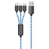USB laidas 2GO 797315 1,5 m USB B USB C/Micro-USB B/Lightning Juoda Mėlyna
