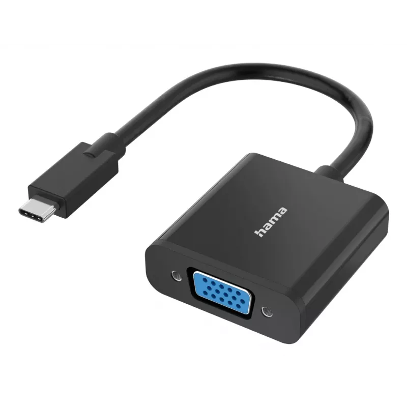Hama 00300088 vaizdo kabelio adapteris USB Type-C VGA (D-Sub) juodas