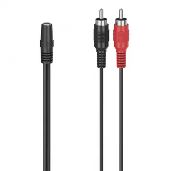 Garso kabelis Hama 00305040 3,5 mm jungtis (moteriška) į 2 x RCA (vyriškas), juodas