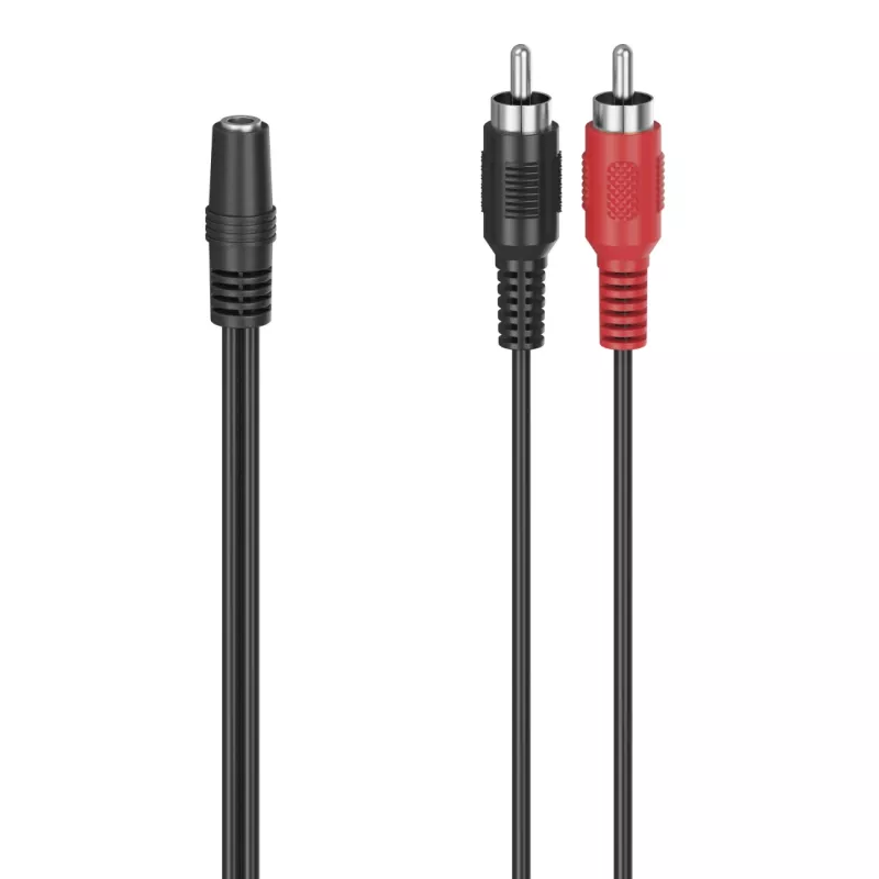 Garso kabelis Hama 00305040 3,5 mm jungtis (moteriška) į 2 x RCA (vyriškas), juodas