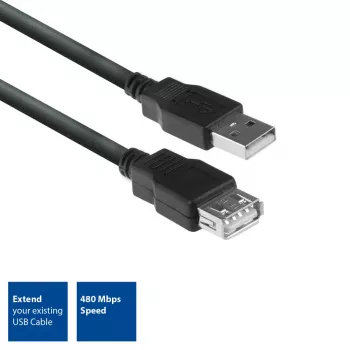 ACT USB 2.0 ilginamasis laidas A kištukas - A lizdas 3 metrai