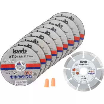 Pjovimo diskas kwb Thin+Diamond Cutting Discs plokščia centravimo anga plytoms, marmurui, plienui, akmeniui