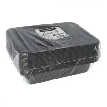 Vienkartinis maisto laikymo indas Papstar 96552 polipropileno, juodas, 227x178x45 mm