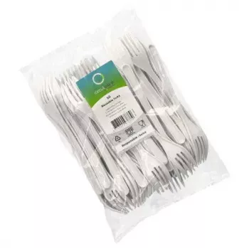 Vienkartinė šakutė Papstar 96427 Polipropilenas 50 vnt. Balta 185 mm