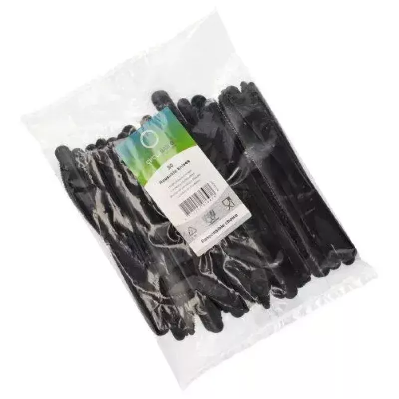 Vienkartinė šakutė Papstar 96436 Polistirenas 50 vnt. Juoda 185 mm