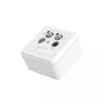 Hama 00205354 lizdinis lizdas 2x SAT + TV + radijas baltas