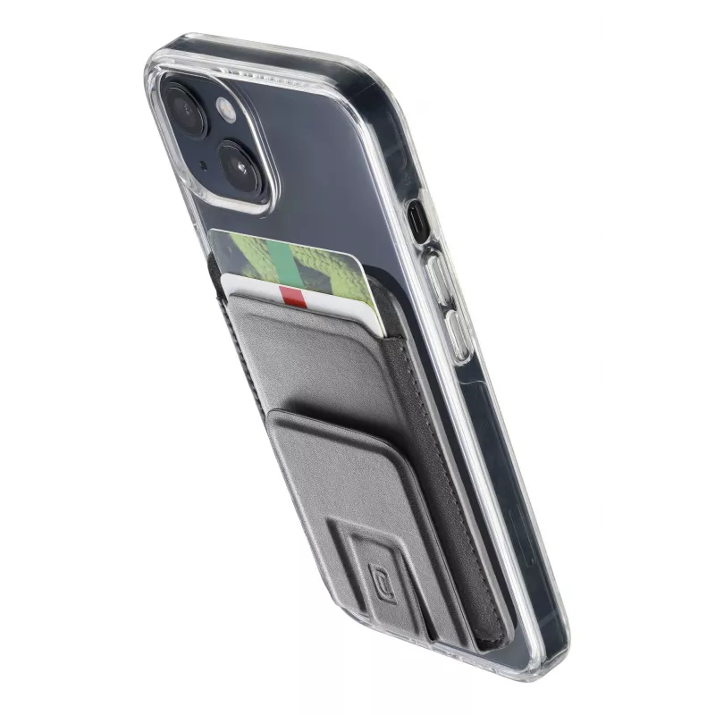 „Cellularline Pocket Stand Mag“ magnetinis kortelių laikiklis su stovo funkcija, suderinamas su „MagSafe“
