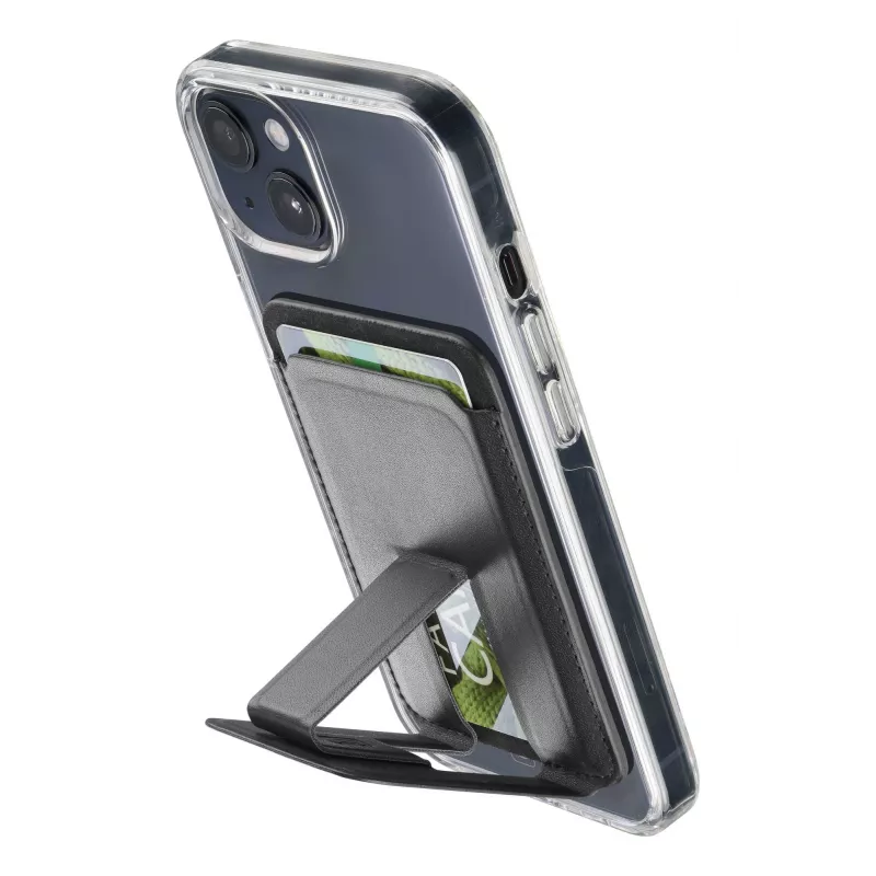 „Cellularline Pocket Stand Mag“ magnetinis kortelių laikiklis su stovo funkcija, suderinamas su „MagSafe“