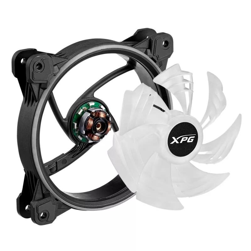 XPG HURRICANE 120 ARGB PWM juodas, Ventiliatorius, 12 cm, 600 RPM, 2000 RPM, juodas