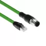 ACT Industrial 3.00 metrų jutiklio kabelis M12D 4 kontaktų kištukas stačiu kampu į RJ45 kištuką, Superflex Xtreme TPE kabelis, ekranuotas
