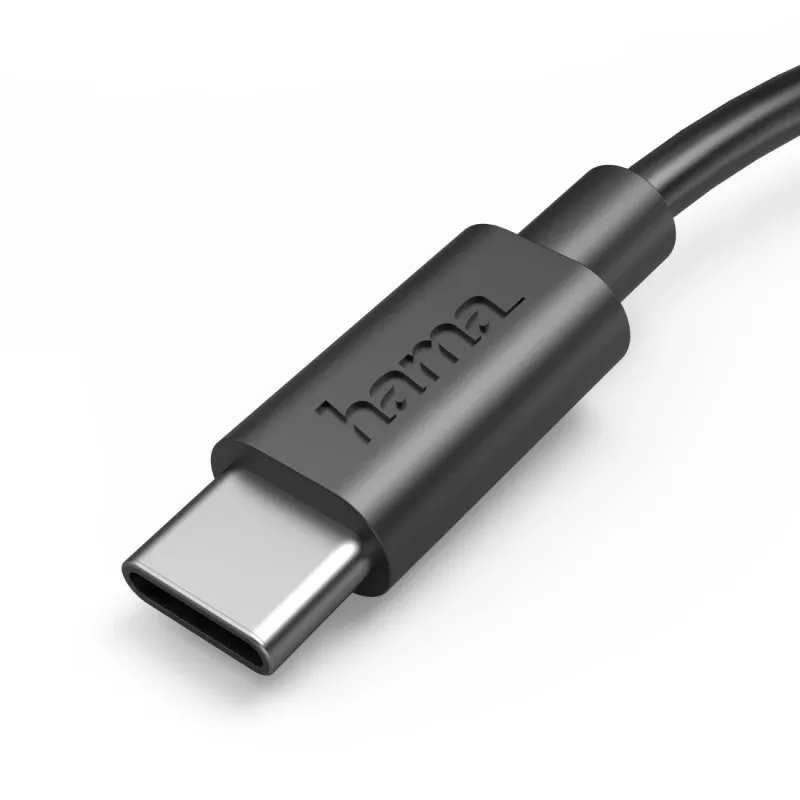 Hama 00201705 USB laidas USB 2.0 0,5 m USB A USB C Juoda