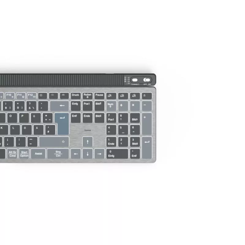 Hama WK-750 klaviatūra namams/biurui Bluetooth QWERTZ vokiečių k. antracito, juoda, mėlyna