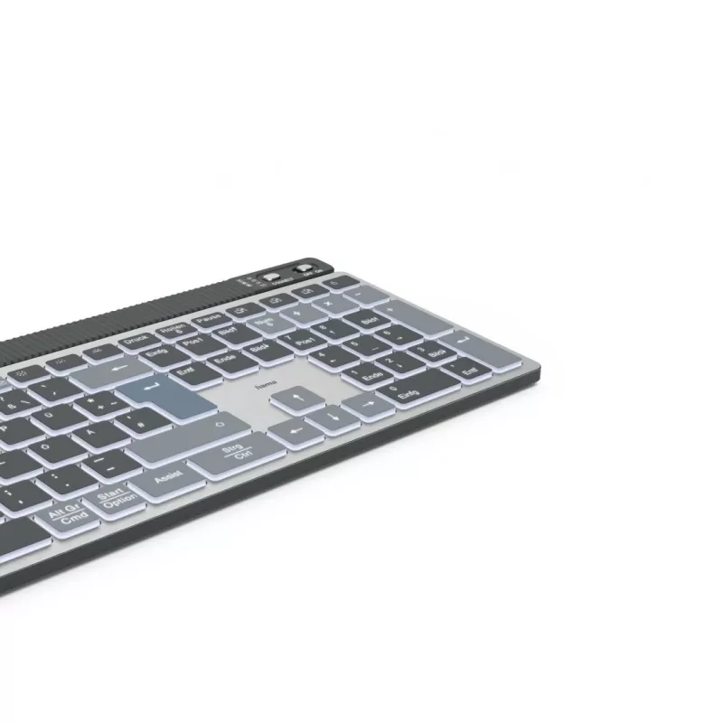 Hama WK-750 klaviatūra namams/biurui Bluetooth QWERTZ vokiečių k. antracito, juoda, mėlyna