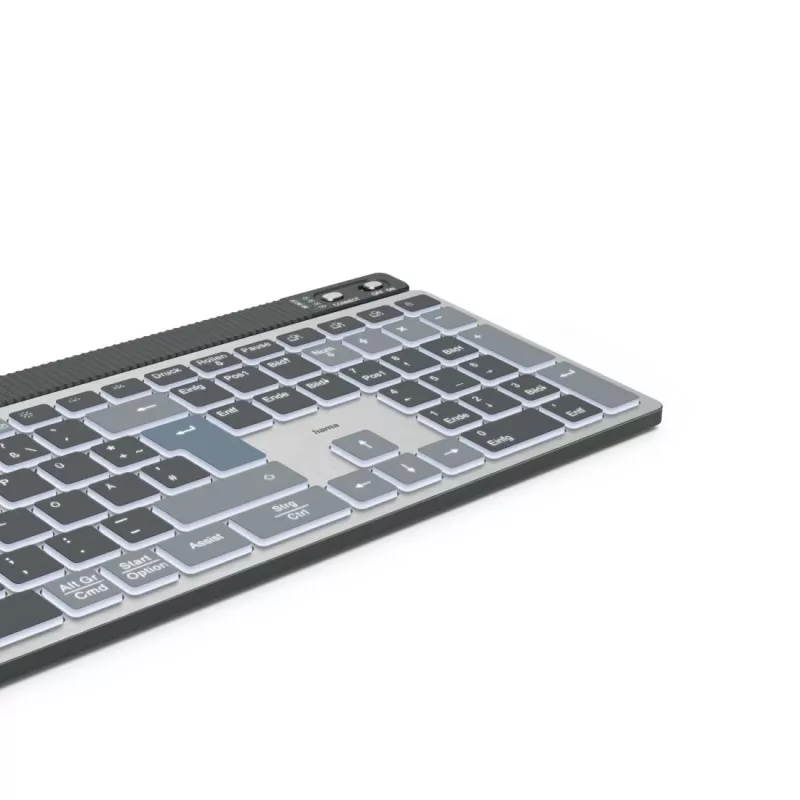 Hama WK-750 klaviatūra namams/biurui Bluetooth QWERTZ vokiečių k. antracito, juoda, mėlyna