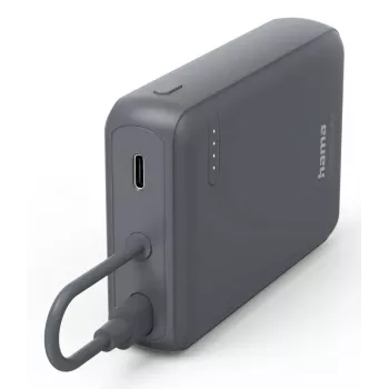 Hama „Travel“ maitinimo blokas su kabeliu, 10000 mAh, 2 išėjimai: 2x USB-C, antracito spalvos